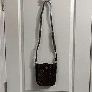 Chic Dark Brown Crocodile Crossbody Bag